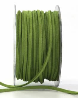 Lederschnur zum Basteln, olivgrün, 3 mm breit, 25 m Rolle