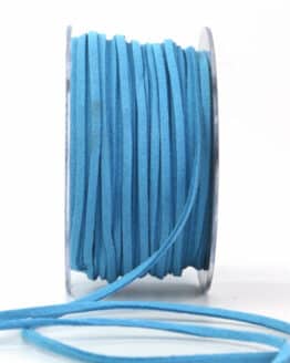 Lederschnur zum Basteln, türkis, 3 mm breit, 25 m Rolle