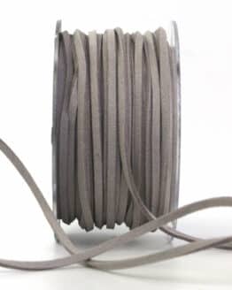 Lederschnur zum Basteln, grau, 3 mm breit, 25 m Rolle