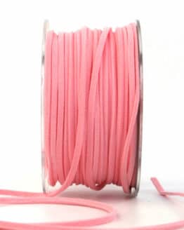 Lederschnur zum Basteln, rosa, 3 mm breit, 25 m Rolle