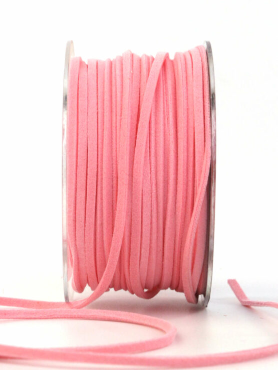 Lederschnur zum Basteln, rosa, 3 mm breit, 25 m Rolle - dekoband, lederschnur