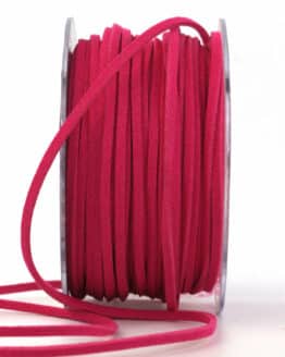 Lederschnur zum Basteln, pink, 3 mm breit, 25 m Rolle