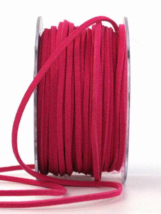 Lederschnur zum Basteln, pink, 3 mm breit, 25 m Rolle - lederschnur, dekoband