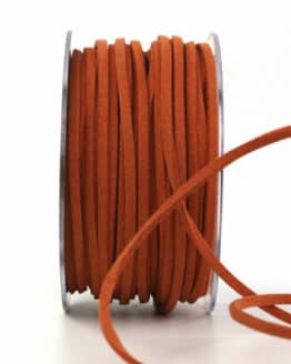 Lederschnur zum Basteln, rostrot, 3 mm breit, 25 m Rolle