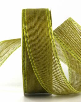 Rustikales Dekoband, Outdoor, grün, 40 mm breit, 20 m Rolle