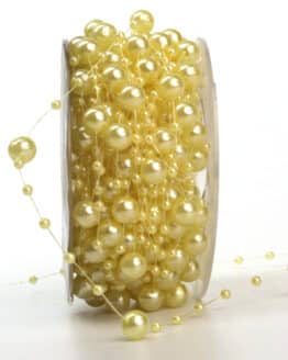 Perlengirlande gelb, 15 m Rolle