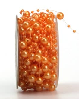 Perlengirlande orange, 15 m Rolle