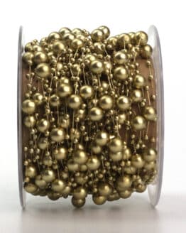 Perlengirlande gold, 15 m Rolle