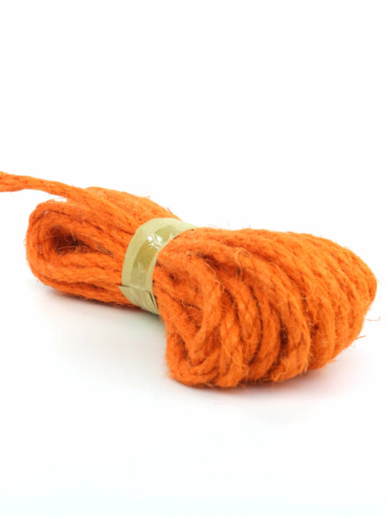 Jute-Seil, orange, 5 mm breit - andere-baender, juteband, kordeln, jutekordeln, dekoband