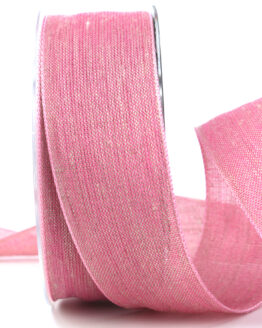 Rustikales Geschenkband, einfarbig, rosa, 40 mm breit - geschenkband, geschenkband-einfarbig, dekoband