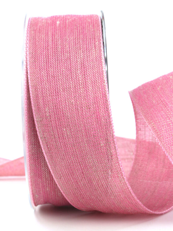 Rustikales Geschenkband, einfarbig, rosa, 40 mm breit - geschenkband-einfarbig, dekoband, geschenkband