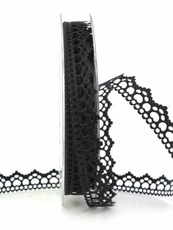 Zierlitze, schwarz, 15 mm breit - dekoband