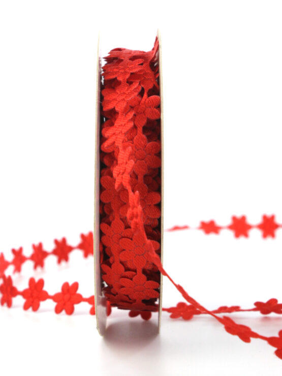 Blütengirlande, rot, 10 mm breit - dekogirlande