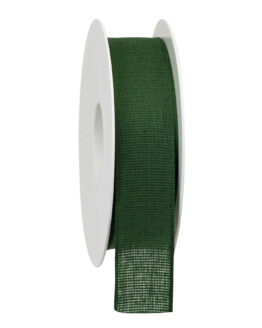 Taftband aus Baumwolle, dunkelgrün, 25 mm breit - kompostierbare-geschenkbaender, geschenkband, geschenkband-einfarbig, eco-baender, biologisch-abbaubar