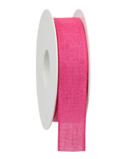 Taftband aus Baumwolle, pink, 25 mm breit - kompostierbare-geschenkbaender, eco-baender, biologisch-abbaubar, geschenkband, geschenkband-einfarbig
