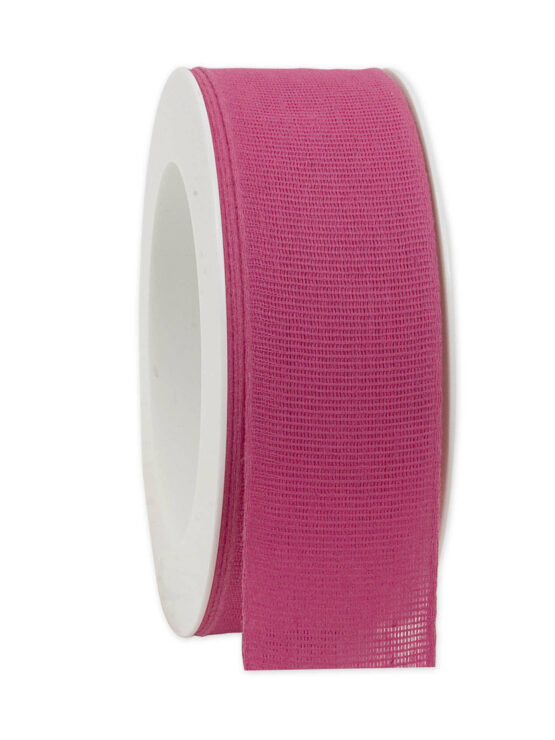 Taftband aus Baumwolle, pink, 40 mm breit - eco-baender, baender-aus-baumwolle, geschenkband, biologisch-abbaubar, geschenkband-einfarbig, kompostierbare-geschenkbaender