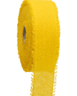 Edel-Juteband, gelb, 55 mm breit, 30 m Rolle - geschenkband, juteband, eco-baender, andere-baender