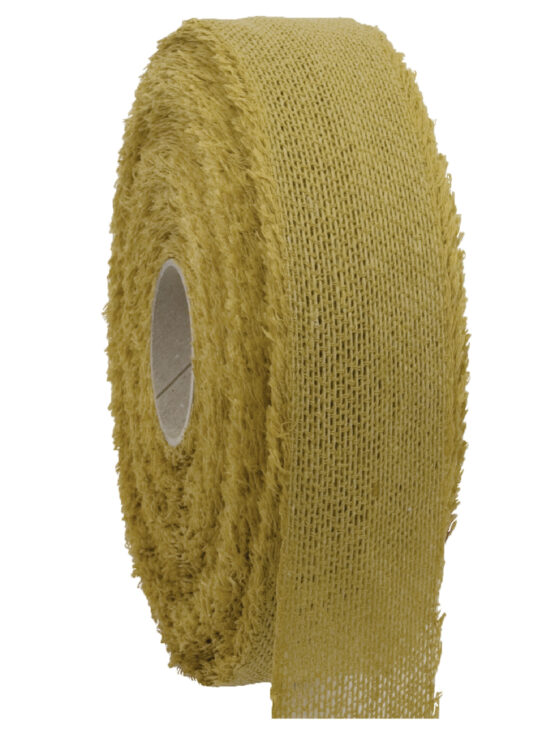 Edel-Juteband, senf, 55 mm breit, 30 m Rolle - andere-baender, geschenkband, juteband, eco-baender