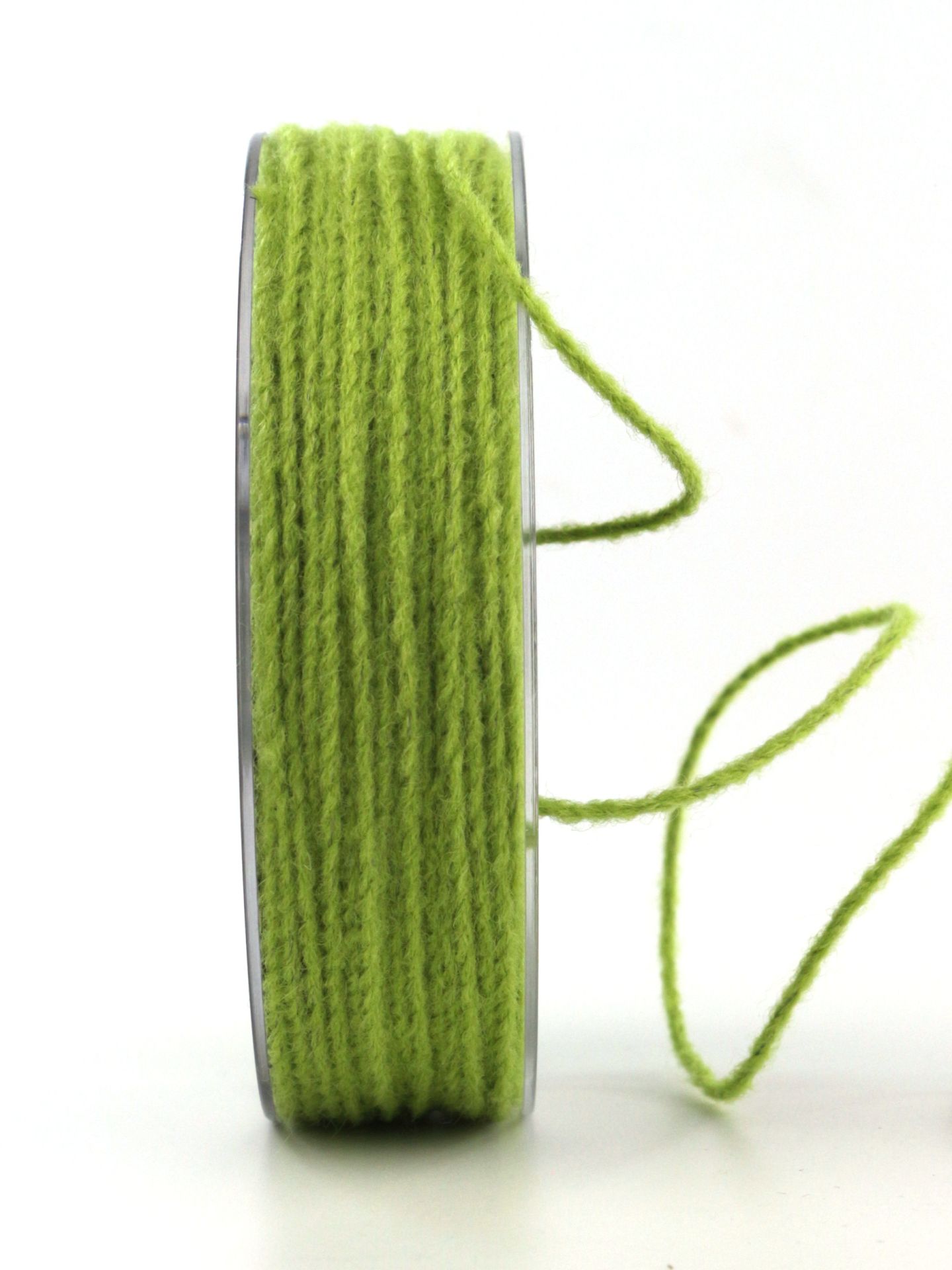 Dünne Kordel mit Draht, grün, 2 mm breit, 50 m Rolle - andere-baender, kordeln, dekoband