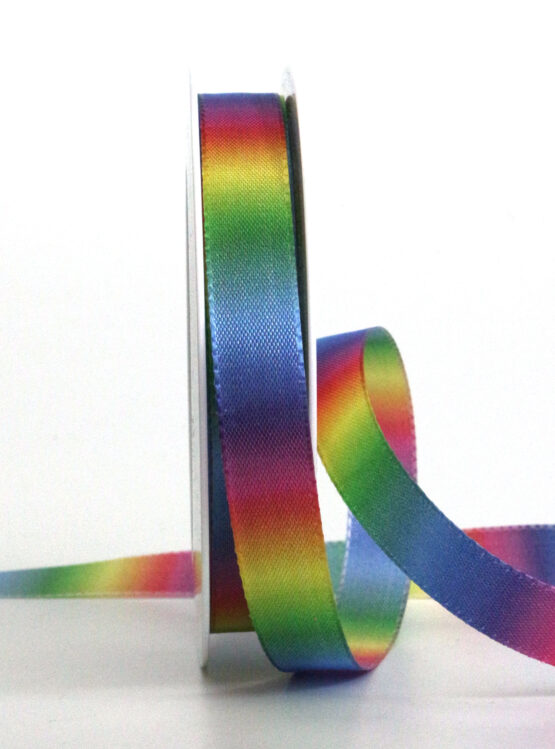 Regenbogenband, bunt, 15 mm breit, 18 m Rolle - geschenkband, geschenkband-gemustert