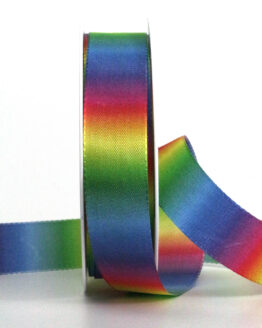 Regenbogenband, bunt, 25 mm breit, 18 m Rolle - geschenkband, geschenkband-gemustert