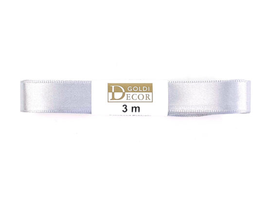 Premium-Satinband, silbergrau, 15 mm breit, 3 m Strängchen - dauersortiment, satinband, satinband-dauersortiment, premium-qualitaet, geschenkband