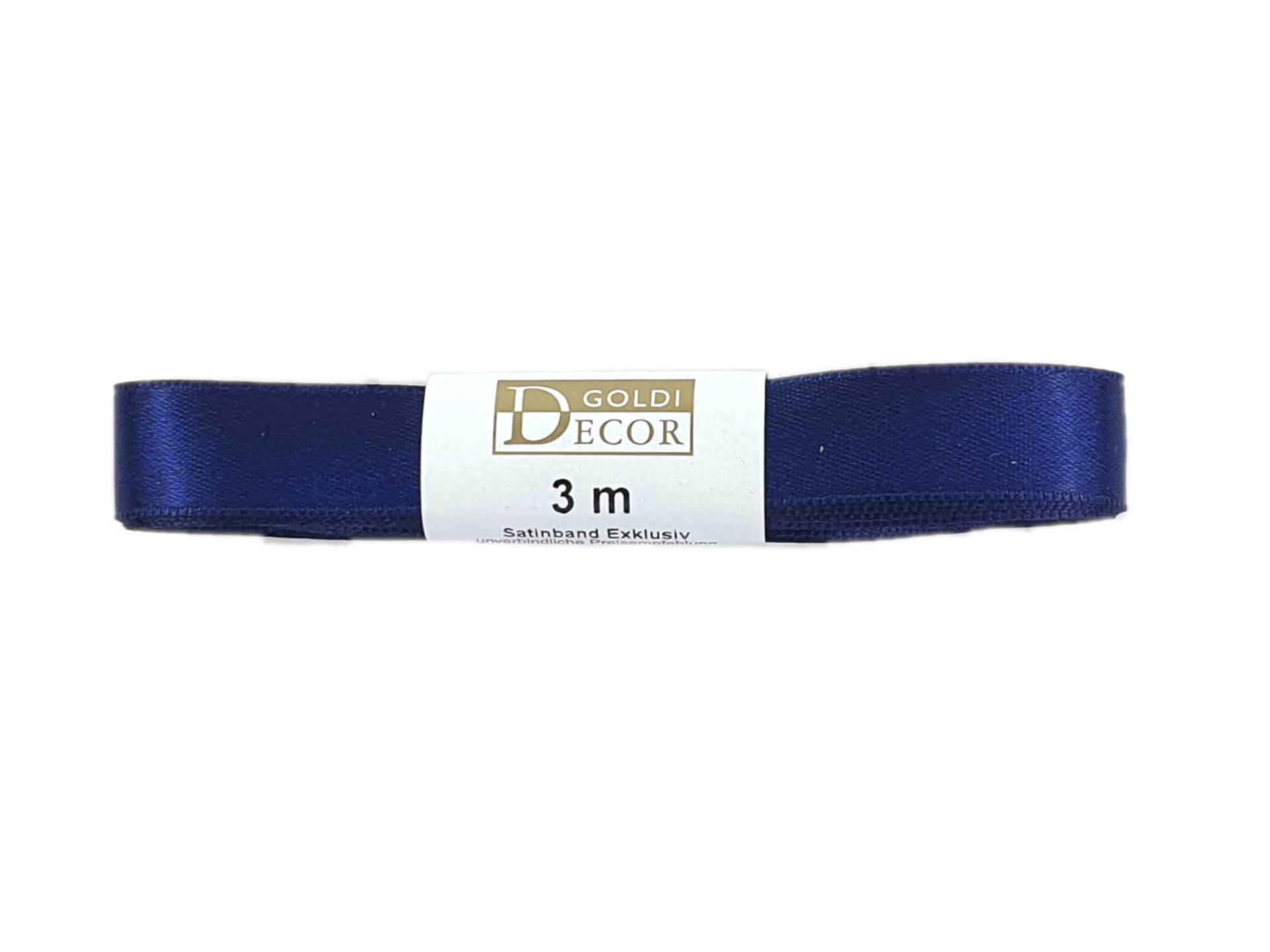 Premium-Satinband, marineblau, 15 mm breit, 3 m Strängchen - satinband-dauersortiment, premium-qualitaet, satinband, geschenkband, dauersortiment