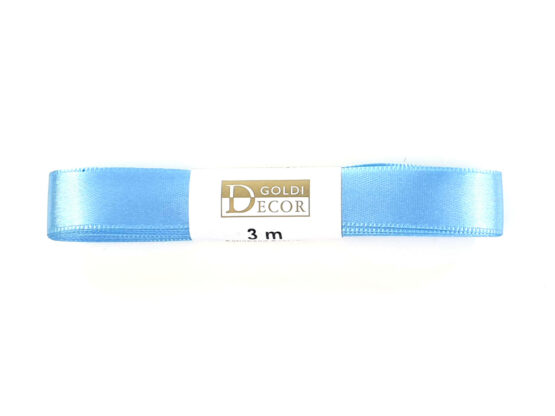 Premium-Satinband, hellblau, 15 mm breit, 3 m Strängchen - geschenkband, dauersortiment, satinband-dauersortiment, satinband, premium-qualitaet