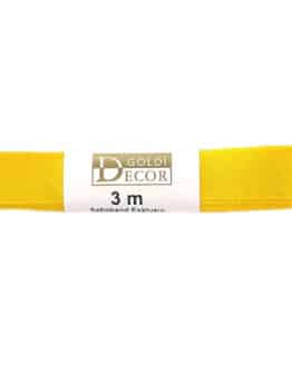 Premium-Satinband, gelb, 15 mm breit, 3 m Strängchen