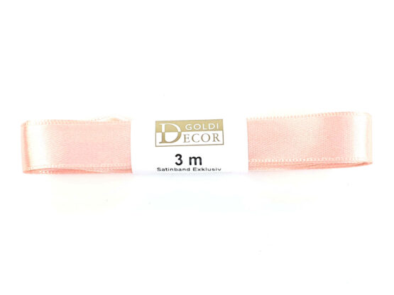 Premium-Satinband, apricot, 15 mm breit, 3 m Strängchen - geschenkband, dauersortiment, satinband-dauersortiment, satinband, premium-qualitaet