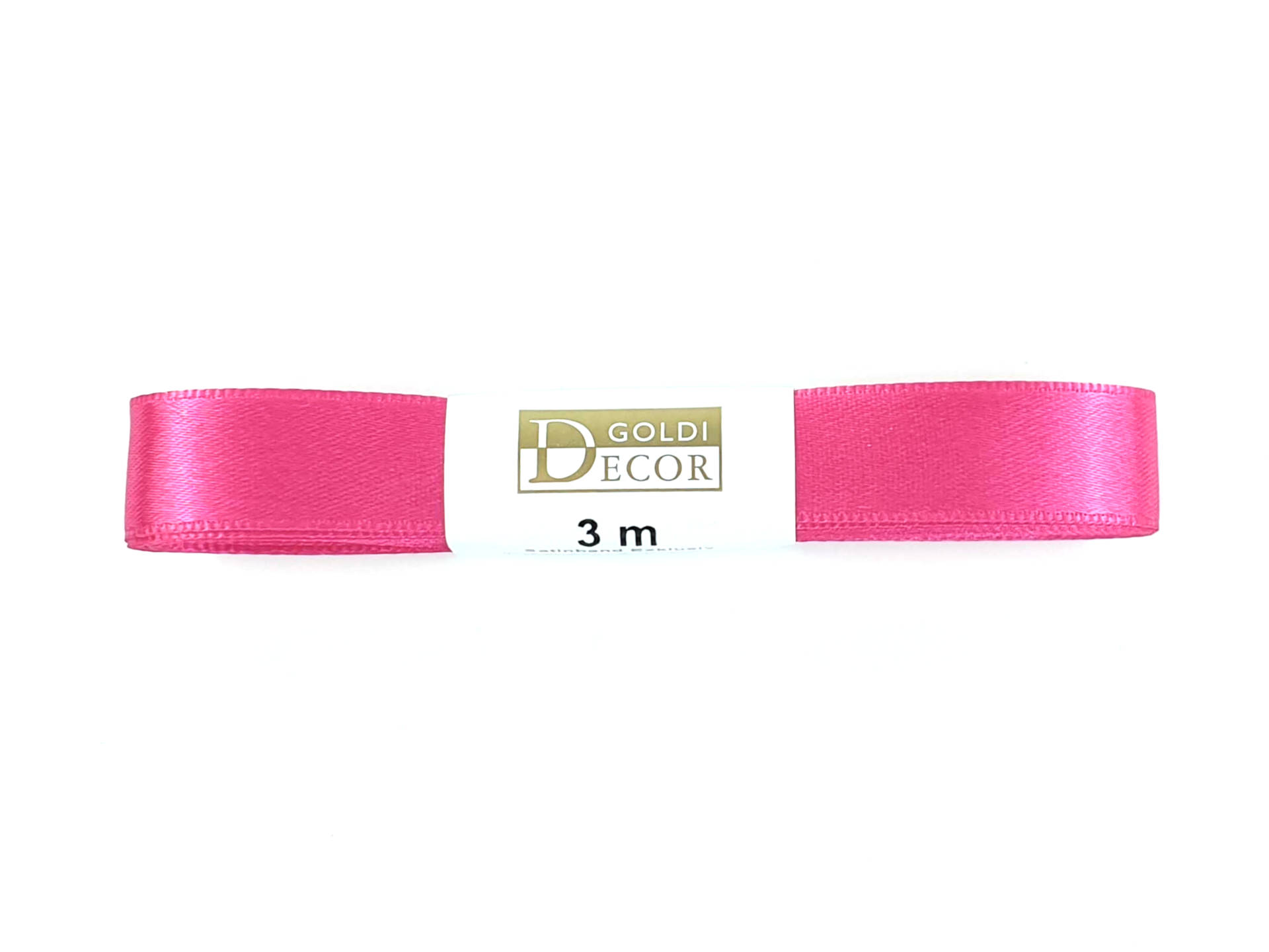 Premium-Satinband, pink, 15 mm breit, 3 m Strängchen - satinband-dauersortiment, premium-qualitaet, satinband, geschenkband, dauersortiment