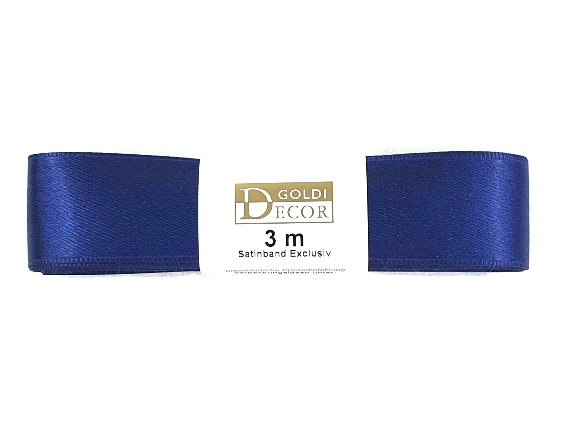 Premium-Satinband, marineblau, 25 mm breit, 3 m Strängchen - satinband-dauersortiment, premium-qualitaet, geschenkband, dauersortiment, satinband
