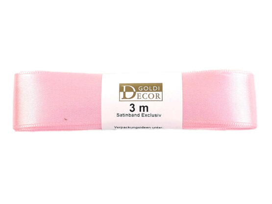 Premium-Satinband, rosa, 25 mm breit, 3 m Strängchen - dauersortiment, satinband-dauersortiment, satinband, premium-qualitaet, geschenkband