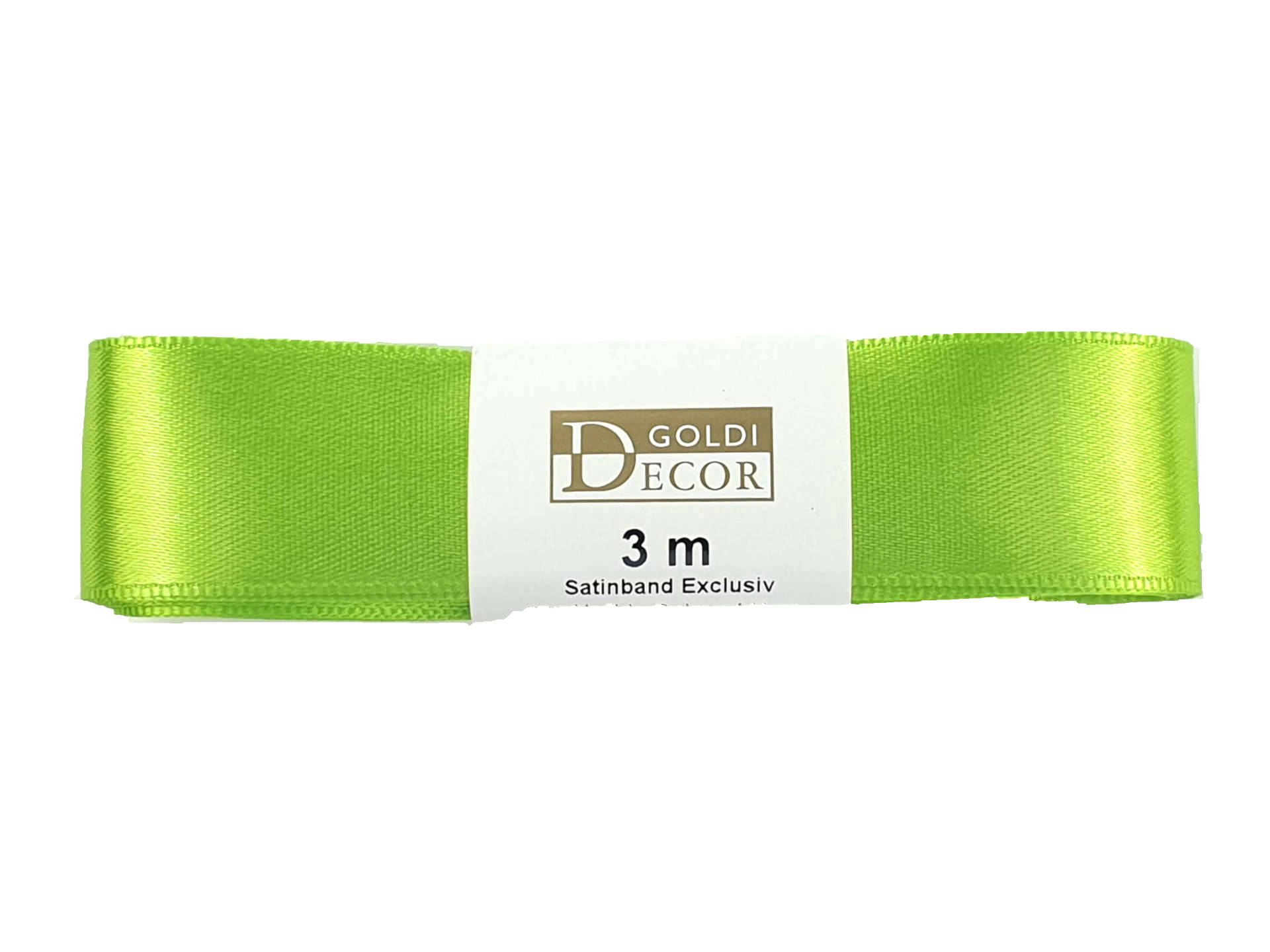 Premium-Satinband, apfelgrün, 25 mm breit, 3 m Strängchen - geschenkband, dauersortiment, satinband, satinband-dauersortiment, premium-qualitaet