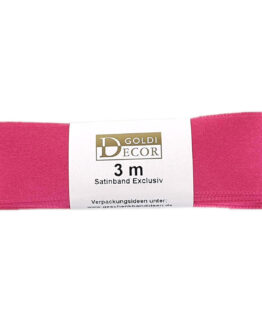 Premium-Satinband, pink, 25 mm breit, 3 m Strängchen - geschenkband, dauersortiment, satinband-dauersortiment, satinband, premium-qualitaet