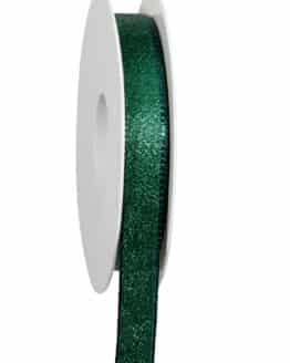 Metallic-Glitzer Taftband, grün, 15 mm breit, 25 m Rolle