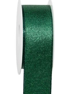 Metallic-Glitzer Taftband, grün, 40 mm breit, 25 m Rolle