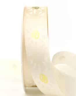 Dekoband Eheringe, gold, 25 mm breit - geschenkband-fuer-anlaesse, anlasse, hochzeit, geschenkband