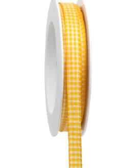 Karoband ohne Drahtkante, gelb, 8 mm breit, 20 m Rolle