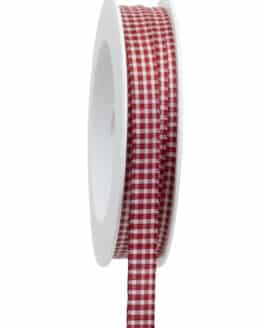 Karoband ohne Drahtkante, bordeaux, 8 mm breit, 20 m Rolle