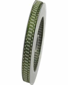 Karoband ohne Drahtkante, grün, 8 mm breit, 20 m Rolle