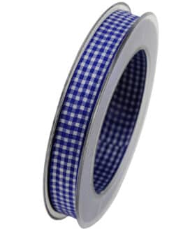 Karoband ohne Drahtkante, blau, 15 mm breit, 20 m Rolle