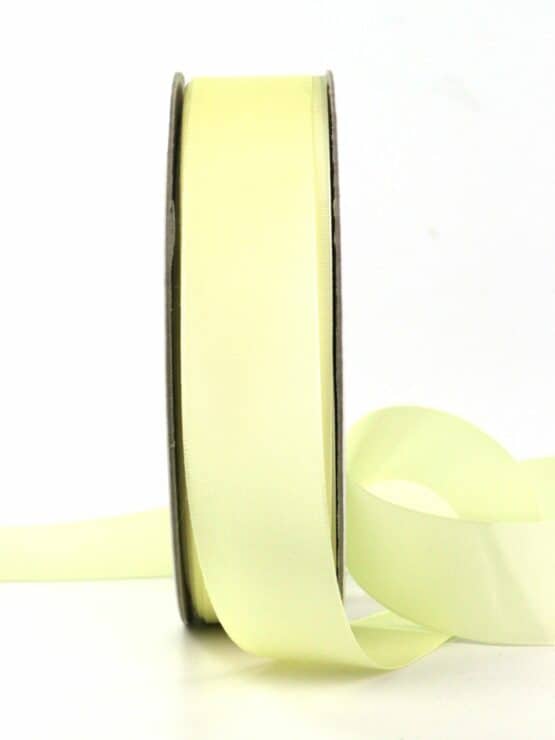 Taftband pastel, gelb, 25 mm breit, 50 m Rolle - taftband