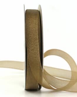 Metallic Organzaband, gold, 15 mm breit, 25 m Rolle