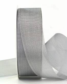 Metallic Organzaband, silber, 30 mm breit, 25 m Rolle