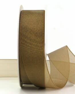 Metallic Organzaband, gold, 30 mm breit, 25 m Rolle