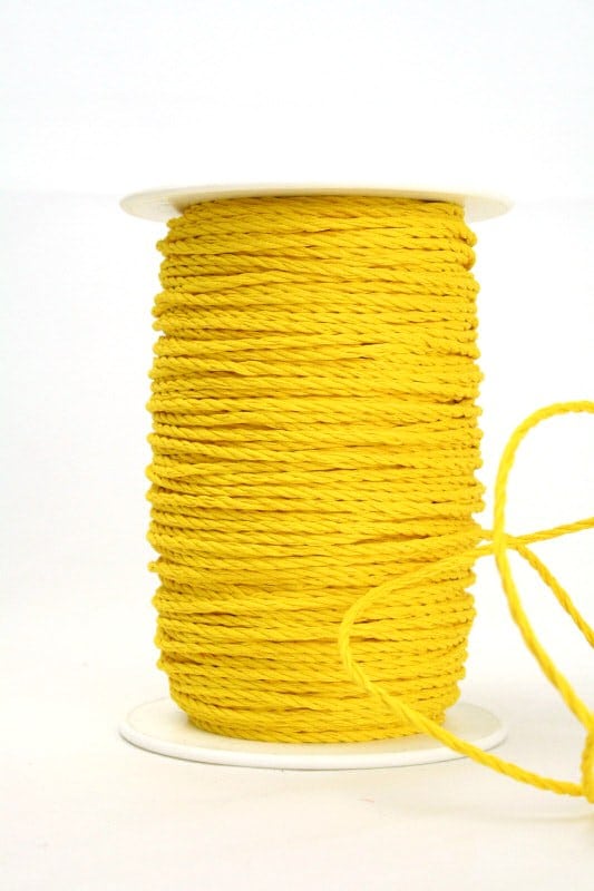Baumwollkordel gelb, 3 mm - kordeln