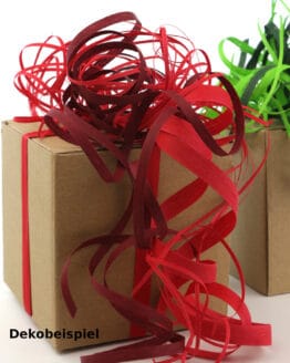 Baumwoll-Kräuselband rot, 5 mm - raffia, polyband, kompostierbare-geschenkbaender, biologisch-abbaubar, bastband, ballonbaender