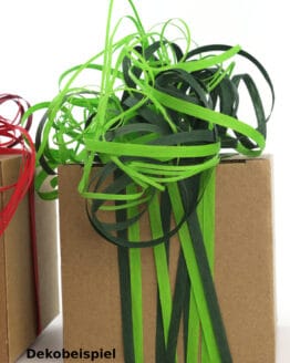 Baumwoll-Kräuselband hellgrün, 5 mm - kompostierbare-geschenkbaender, biologisch-abbaubar, ballonbaender, raffia, polyband, bastband
