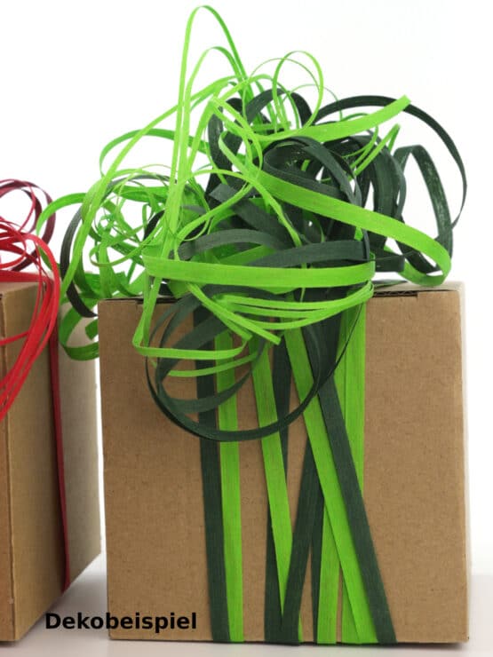 Baumwoll-Kräuselband hellgrün, 5 mm - raffia, polyband, kompostierbare-geschenkbaender, biologisch-abbaubar, bastband, ballonbaender